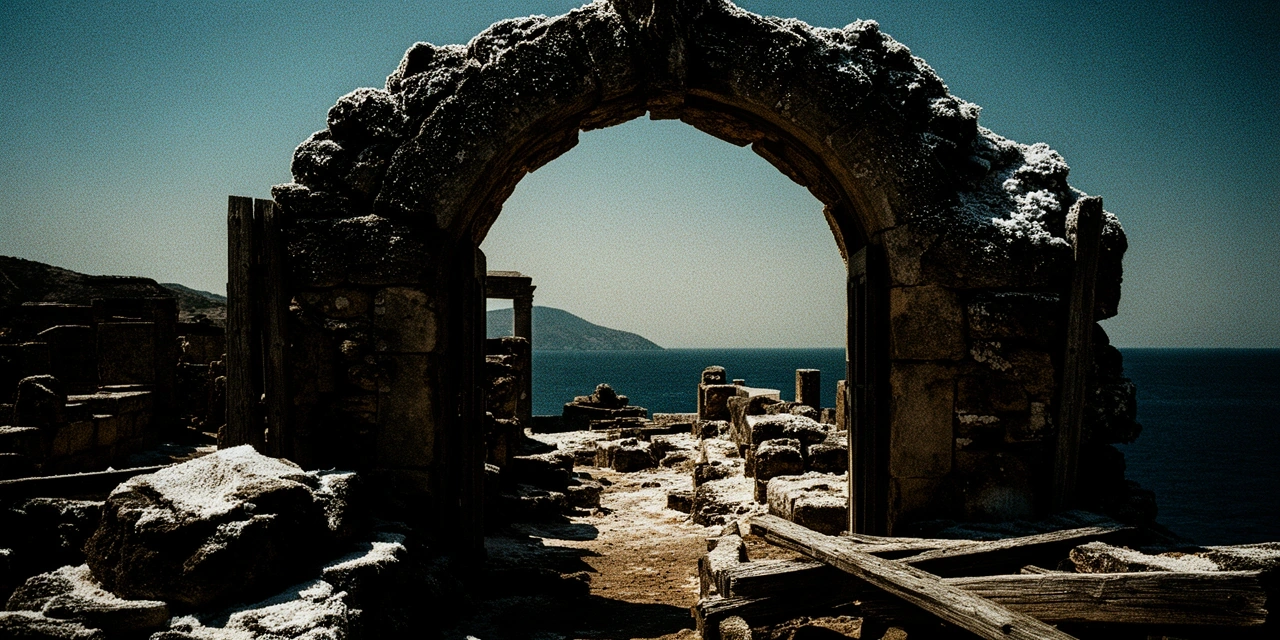 Stone architecture in harsh light