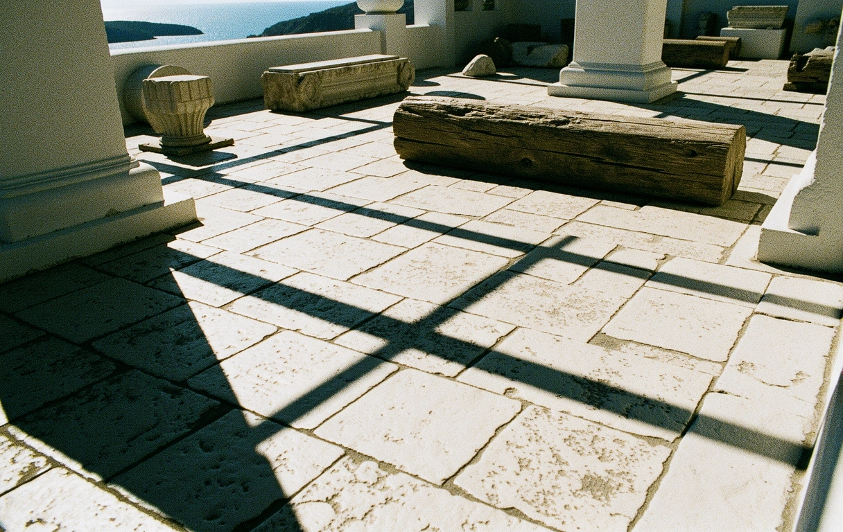 Sunlight and shadow on Athenian stone