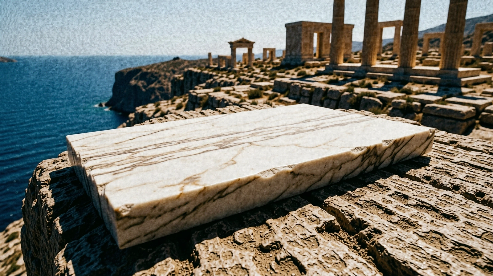 Shadows on Greek marble